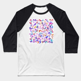 Colorful Circles on White Baseball T-Shirt